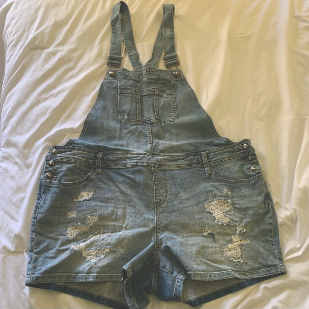 Torrid jean short overalls